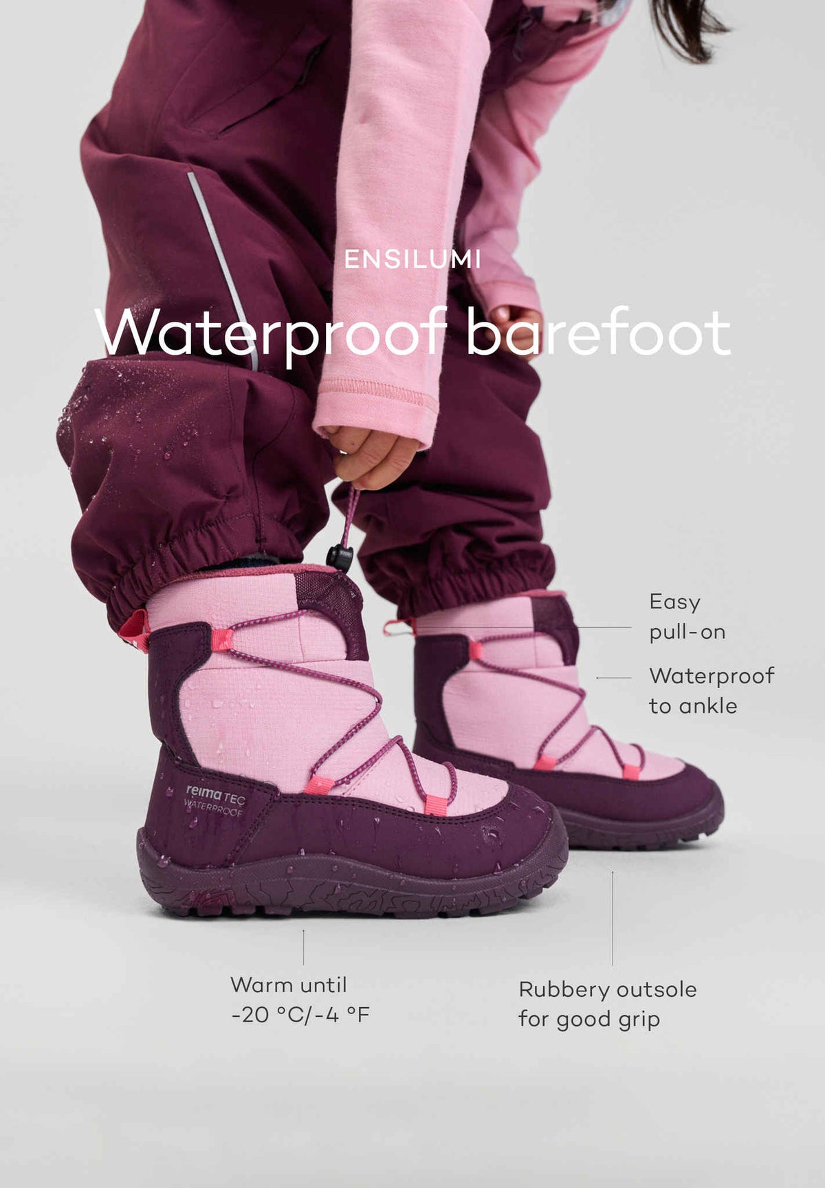 Kinder-Barfuß-Winterstiefel Ensilumi Kids